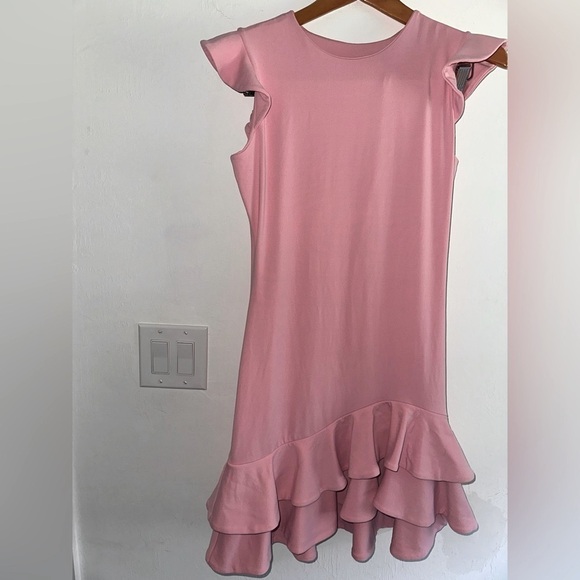 Revolve Susana Monaco Sleeveless Ruffle Hem Dress in‎ Baby Pink Sz M - Picture 8 of 11
